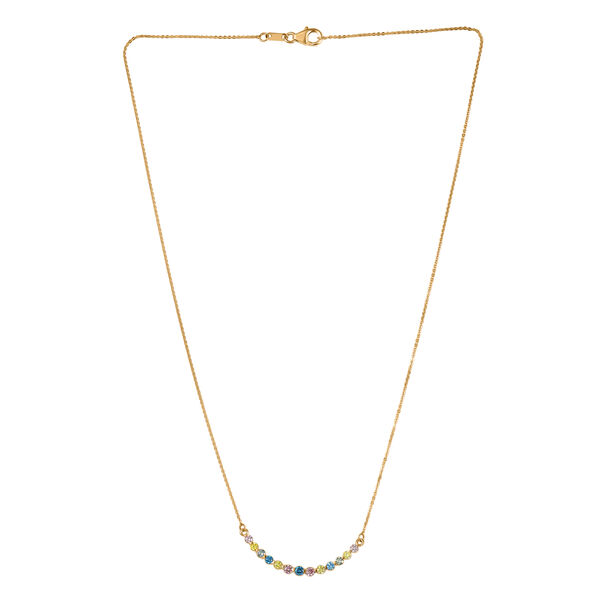 LUXURIANT DIAMOND - Lab Grown Blauer Diamant SI, Lab Grown Rosa Diamant Halskette ca. 50 cm 925 Silber 750 Gelbgold vermeil (10-15 Werktage Lieferzeit) ca. 1.00 ct image number 3