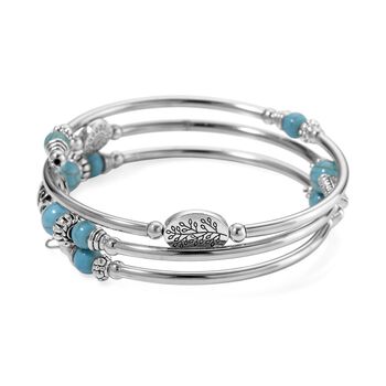 Flexibles und schwarz oxidiertes blaues Howlith Armband - 40 ct.