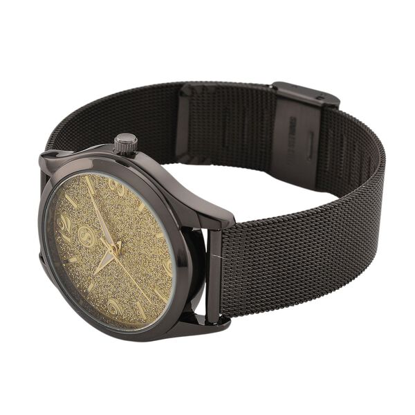STRADA Stardust Zifferblattuhr mit japanischem Uhrwerk und schwarzfarbenem 316L Edelstahl -Mesh-Armband image number 5