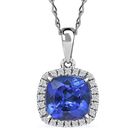 Rhapsody AAAA Tansanit, Weißer Diamant Schmuckset ca. 50 cm 950 Platin ca. 2,94 ct.