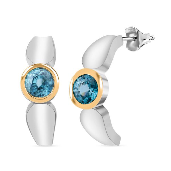 Ring und halbe Creolen mit AA blauem Zirkon image number 8