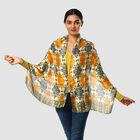 100% natürlicher Satin Seiden Schal, Rhombus Muster, Orange