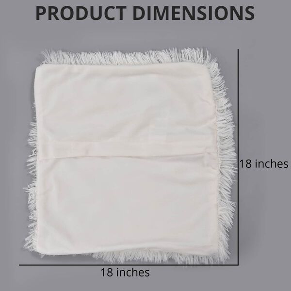 2er-Set Kunstfell-Kissenbezug, Beige image number 3