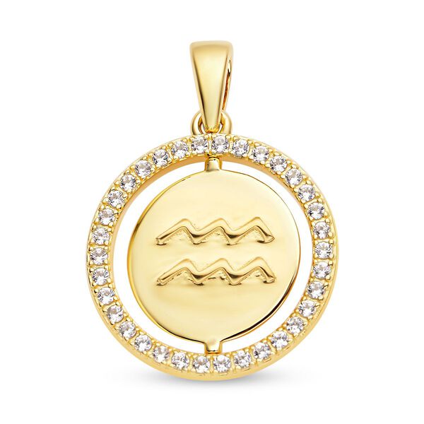 Wei&szlig;er Zirkon Wassermann-Anh&auml;nger - 0,64 ct. image number 4