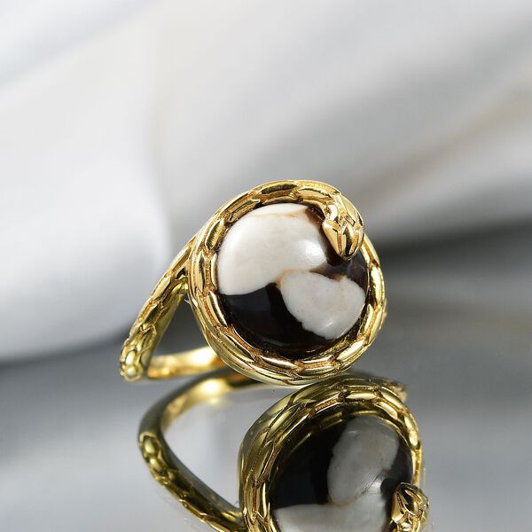 Der Schimmer der Natur - Erdnuss Holz Jaspis Ring, Messing (Größe 17.00) ca. 5.13 ct image number 2