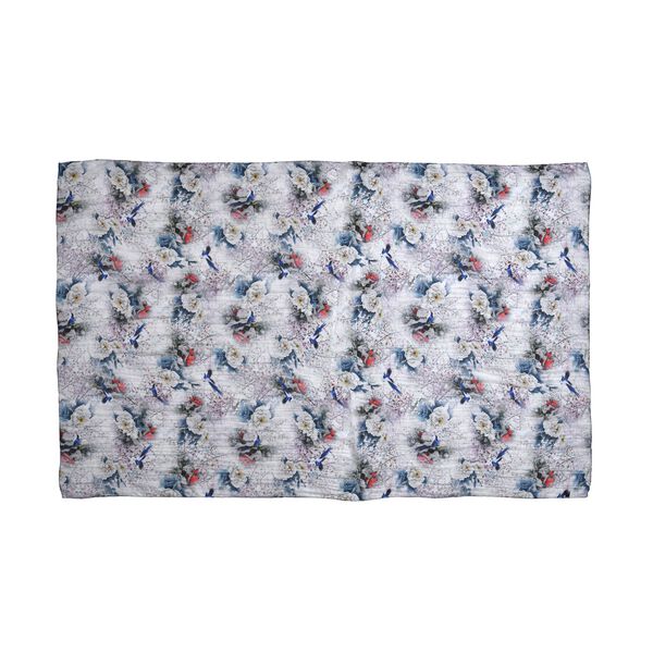 LA MAREY bedruckter Seidenschal, Grau