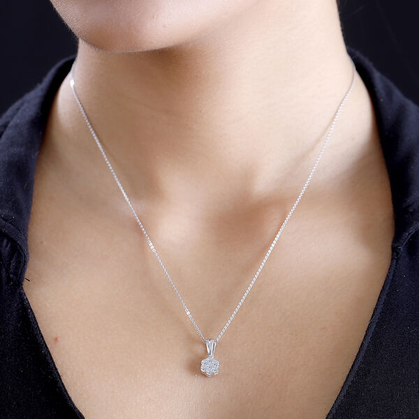 LUXURIANT SI Labor Diamant Anh&auml;nger, 925 Silber platiniert - 0,51 ct. image number 1