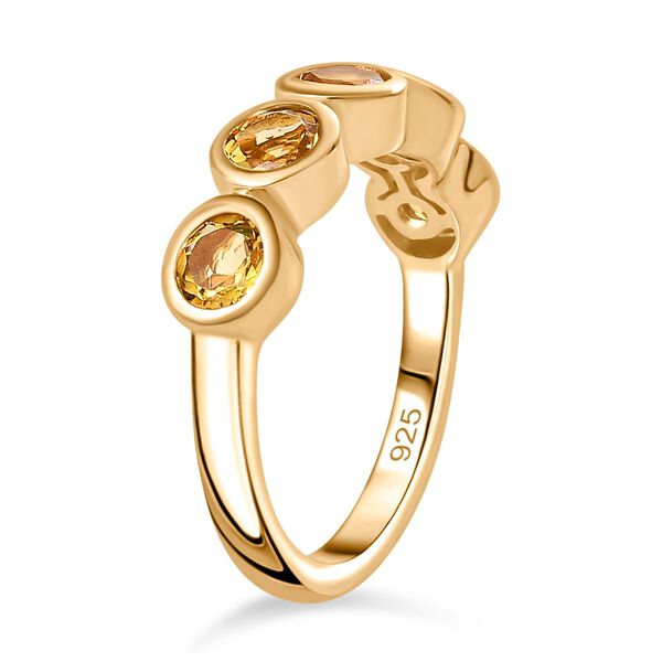 AA Premium Brasilianischer Heliodor Ring, 925 Silber, 750 Gelbgold Vermeil (Gr&ouml;&szlig;e 19.00), ca. 1.20 ct image number 5