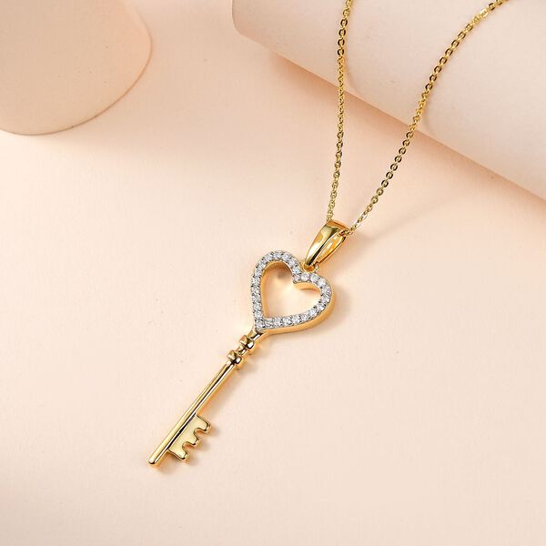 Moissanit Schmuckset 925 Silber Gelbgold Vermeil ca. 0,21 ct. image number 2