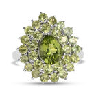 Natürlicher Peridot Ring 925 Silber platiniert  ca. 4,61 ct image number 0