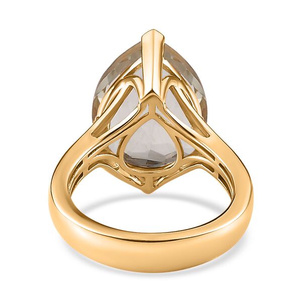 Prasiolite, Wei&szlig;er Zirkon Ring, 925 Silber vergoldet (Gr&ouml;&szlig;e 16.00) ca. 9.04 ct image number 5