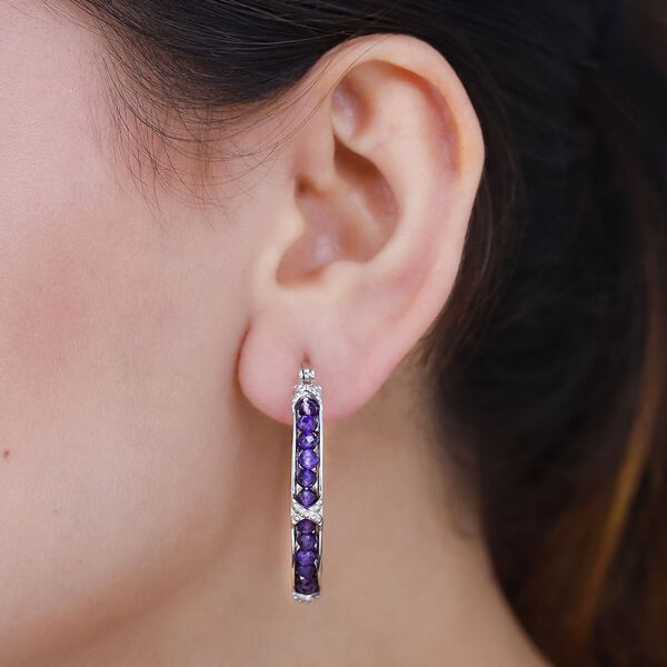 Afrikanische Amethyst Creolen - 15,71 ct. image number 3