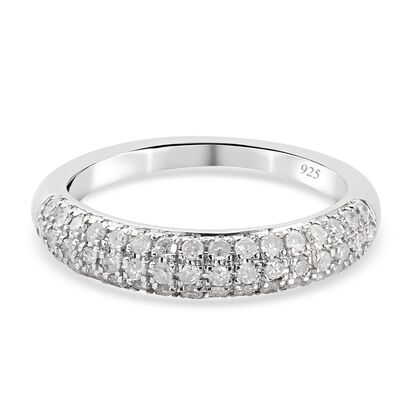 Diamant Ring 925 Silber platiniert (Größe 19.00) ca. 0,50 ct