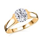 Moissanit Ring 925 Silber vergoldet (Größe 18.00) ca. 1.75 ct