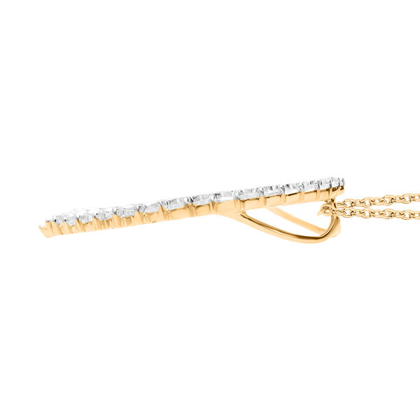 Diamant-Anh&auml;nger mit 45cm Kette, 925 Silber Gelbgold Vermeil - 0,50 ct. image number 5