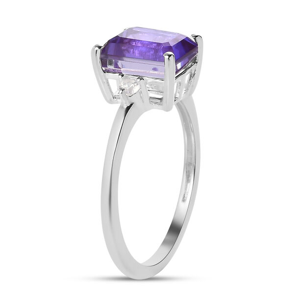 Lavendel Alexit Triplett Quarz und Zirkon-Ring - 2,12 ct. image number 4