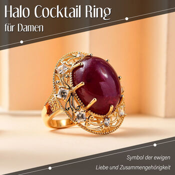 AA Afrikanischer Rubin und Zirkon-Ring - 21,43 ct.