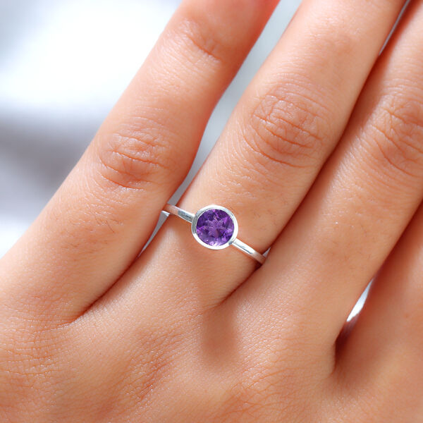 Afrikanischer Amethyst Solit&auml;r-Ring, 925 Silber  ca. 0,74 ct image number 3