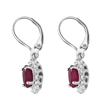 D'Joy afrikanische Rubin und Zirkon Ohrringe - 4,37 ct.