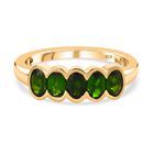 Nat&uuml;rlicher Chromdiopsid Ring, 925 Silber vergoldet (Gr&ouml;&szlig;e 17.00) ca. 1.33 ct