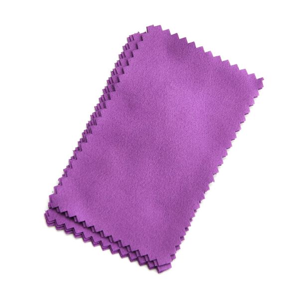 Samt Schmuckbox mit 5 Silberputztüchern, 20x15x5cm, Lila image number 8