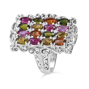 Mehrfarbiger Turmalin und Zirkon-Ring - 3,64 ct.