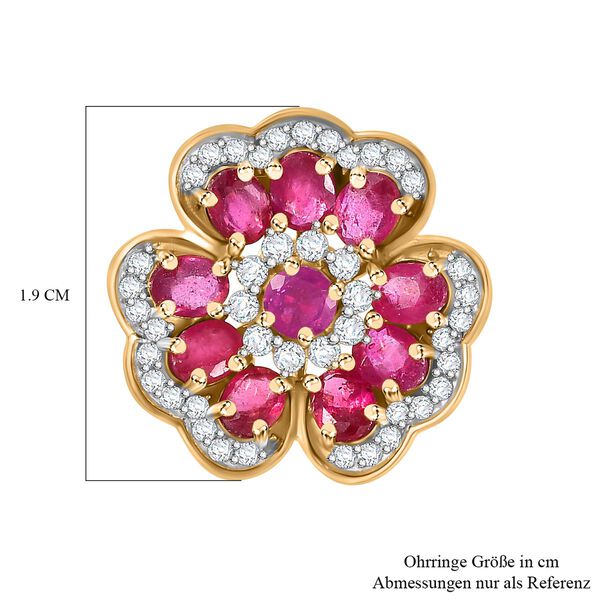 GP Italian Garden Kollektion- Afrikanische Rubin, Zirkon und Kanchanaburi blaue Saphir-Ohrringe - 6,46 ct. image number 5