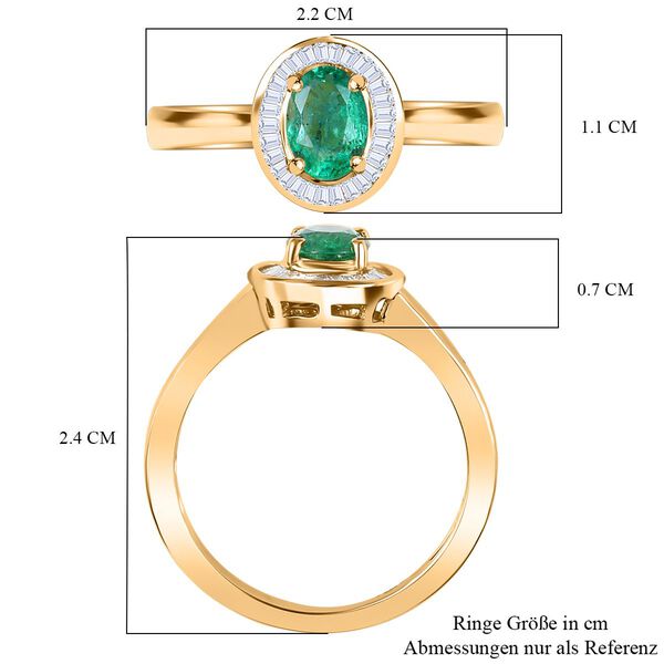 AAAA Kagem sambischer Smaragd und Diamant Ring in 585 Gold - 0,88 ct. image number 5