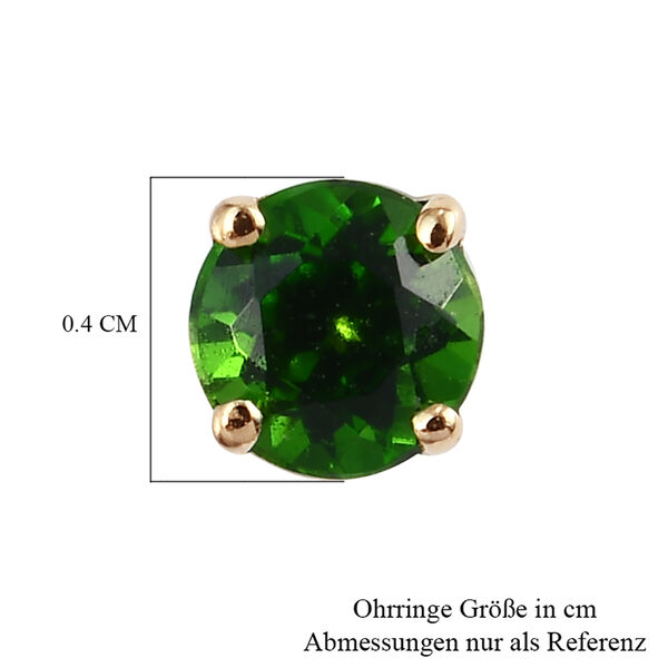 Nat&uuml;rliche Chromdiopsid Ohrstecker, 375 Gelbgold ca. 0,57 ct image number 5