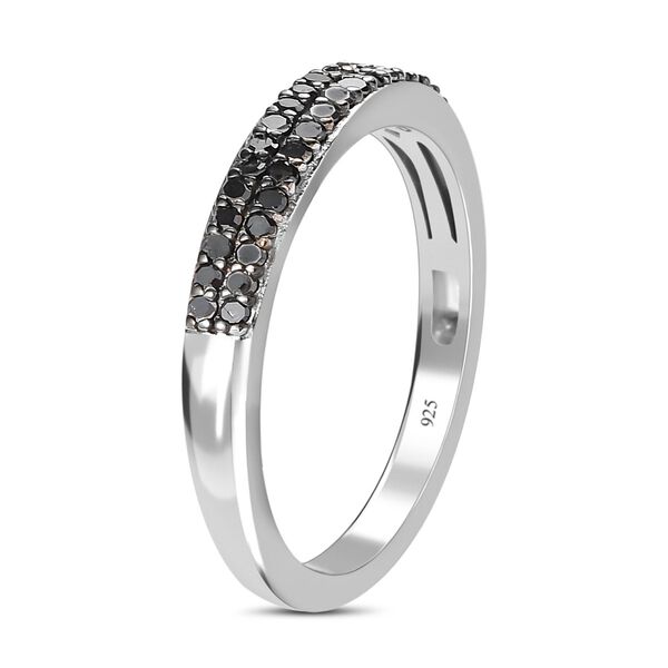 Schwarzer Diamant Ring, 925 Silber platiniert (Gr&ouml;&szlig;e 18.00) ca. 0,20 ct image number 5