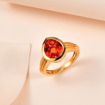 Padparadscha Triplett Quarz Ring - 3,83 ct.