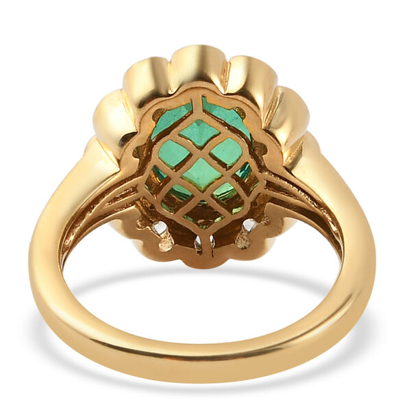 Pfau Triplett Quarz und Zirkon Ring 925 Silber vergoldet  ca. 2,46 ct image number 6