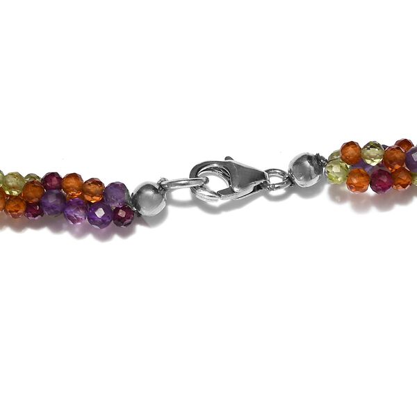 Mehrfarbig Edelsteine Halskette 50 cm Lange 925 Silber ca. 100,00 ct image number 2