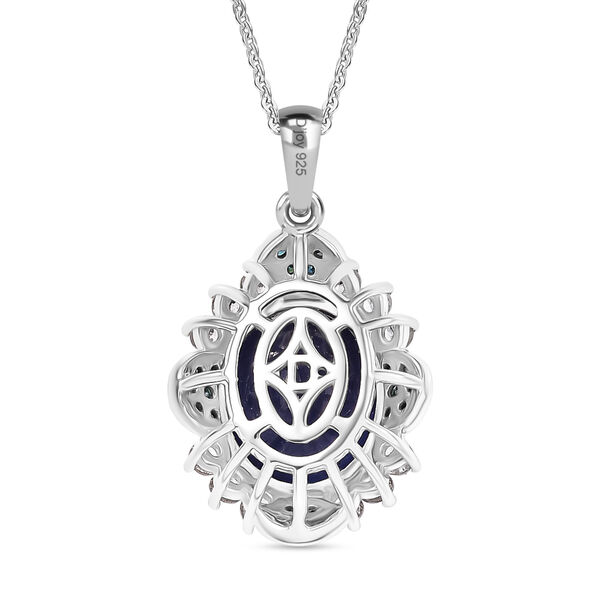 D'Joy Masoala Saphir, Zirkon und blauer Diamant Anh&auml;nger mit 50cm Kette - 7,65 ct. image number 5