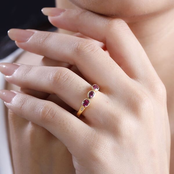 Labor roter Beryll und Diamant-Ring - 0,52 ct. image number 3