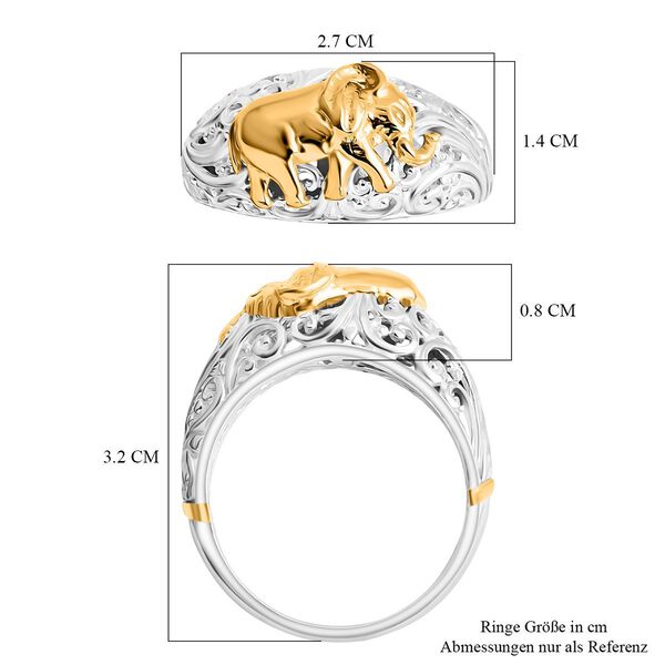 D'Joy Royal Bali &ndash; Zweifarbiger Ring mit Elefantenmotiv image number 5