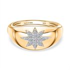 LUXURIANT DIAMOND - Lab Grown Diamant SI-GH Ring 925 Silber 750 Gelbgold Vermeil (Größe 19.00) ca. 0.15 ct