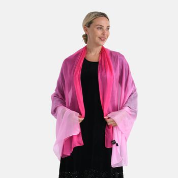 LA MAREY Signature Seidenschal aus 100% Maulbeerseide, 110 x 180 cm, Pink Pfirsich