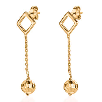 Geometrische runde Tropfen Ohrh&auml;nger, 925 Silber vergoldet