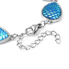 Blaues Fischschuppen-Muster Armband, 19.75 cm, Edelstahl image number 4