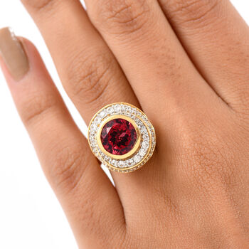 D'Joy Labor Padparadscha Saphir und Zirkon Ring - 6,39 ct.
