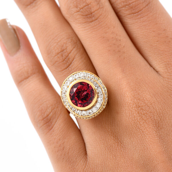 D'Joy Labor Padparadscha Saphir und Zirkon Ring - 6,39 ct. image number 3