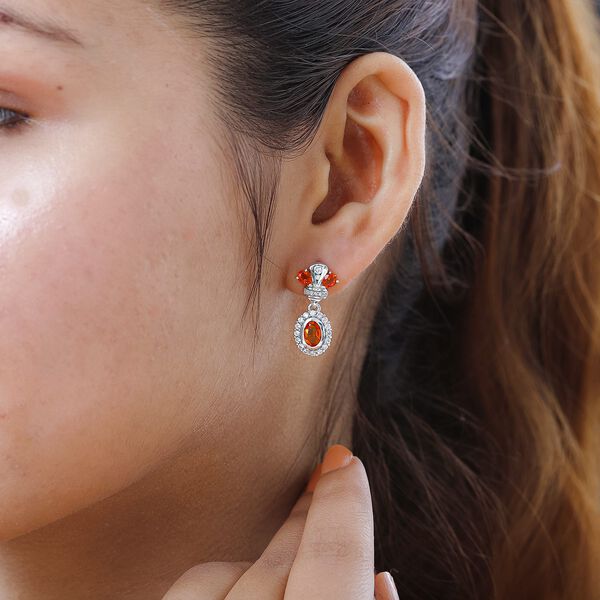 Salamanca Feueropal und Zirkon Ohrringe - 1,78 ct. image number 3