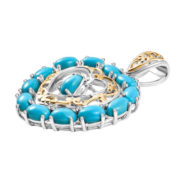 D'Joy AA Sleeping Beauty Türkis Anhänger 925 Silber Rhodiniert und 750 Gelbgold Vermeil ca. 3.00 ct image number 4