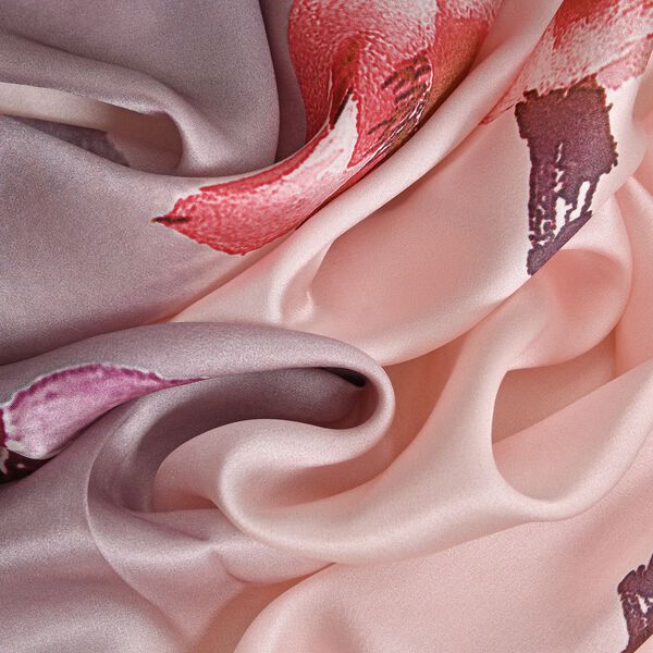 LA MAREY – Kreppsatin Seidenschal, rosa image number 5