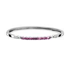 Ilakaka Rosa Saphir (Fissure gefüllt) Armreif ca. 20 cm Edelstahl ca. 2.57 ct