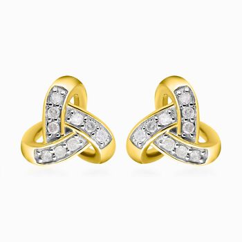 Wei&szlig;e Diamant Ohrringe, 925 Silber vergoldet ca. 0.25 ct