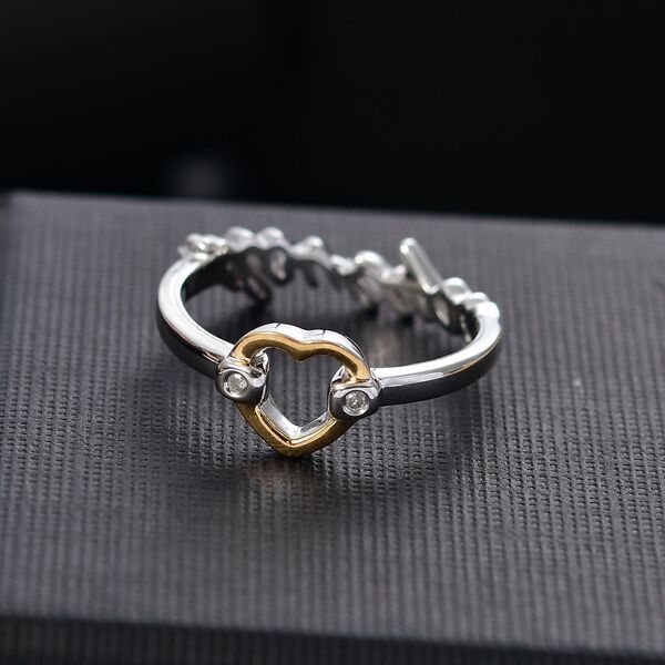 GP Amore Kollektion - Kanchanaburi blauer Saphir und weißer Champagner Diamant Ring image number 2