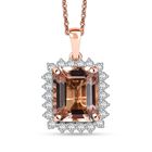 AAA Morganit, Weißer Diamant Schmuckset ca. 50 cm 417 Gold ca. 6,95 ct.