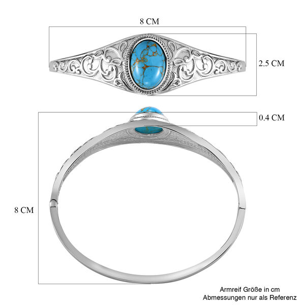 Blauer T&uuml;rkis Armreif ca. 19 cm Edelstahl ca. 11.16 ct image number 6